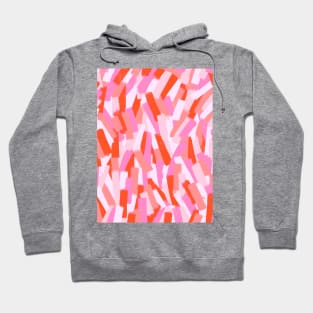 Orange and Pink Brushstrokes Pattern Hoodie